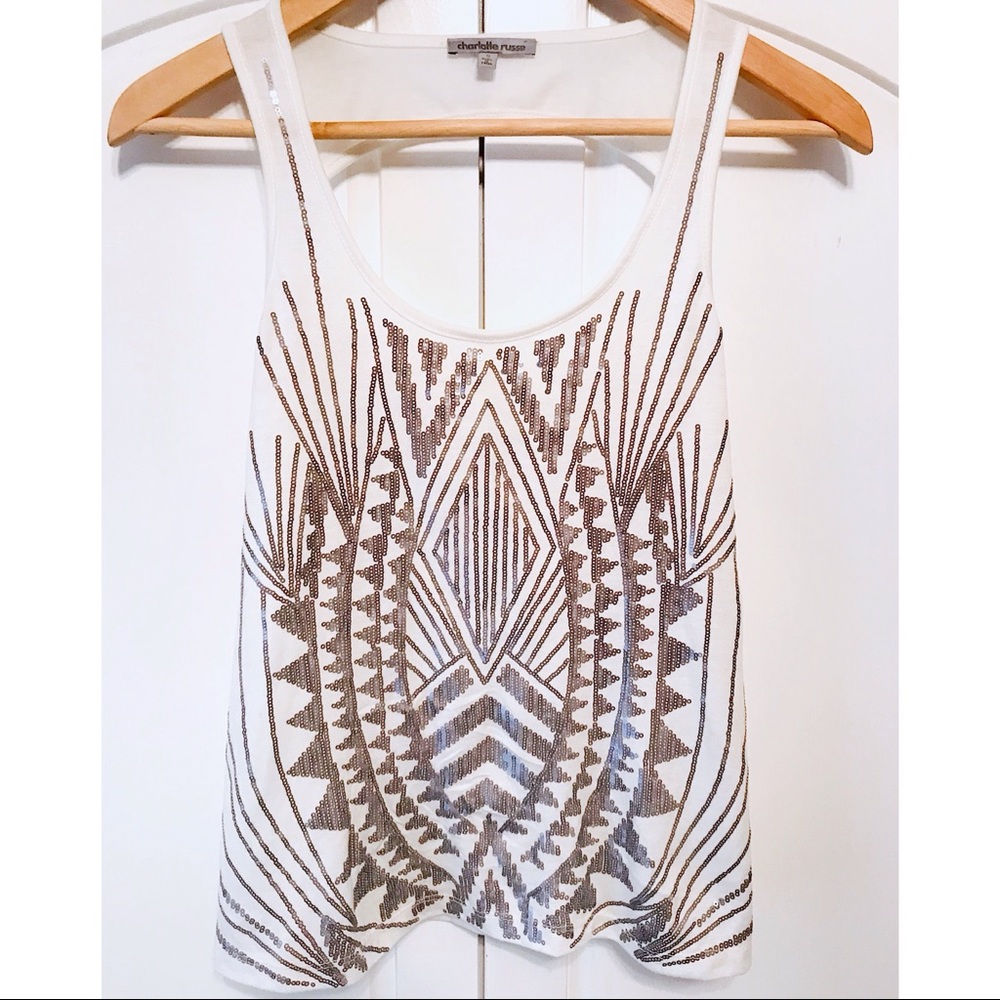 CHARLOTTE RUSSE Sequin Tank